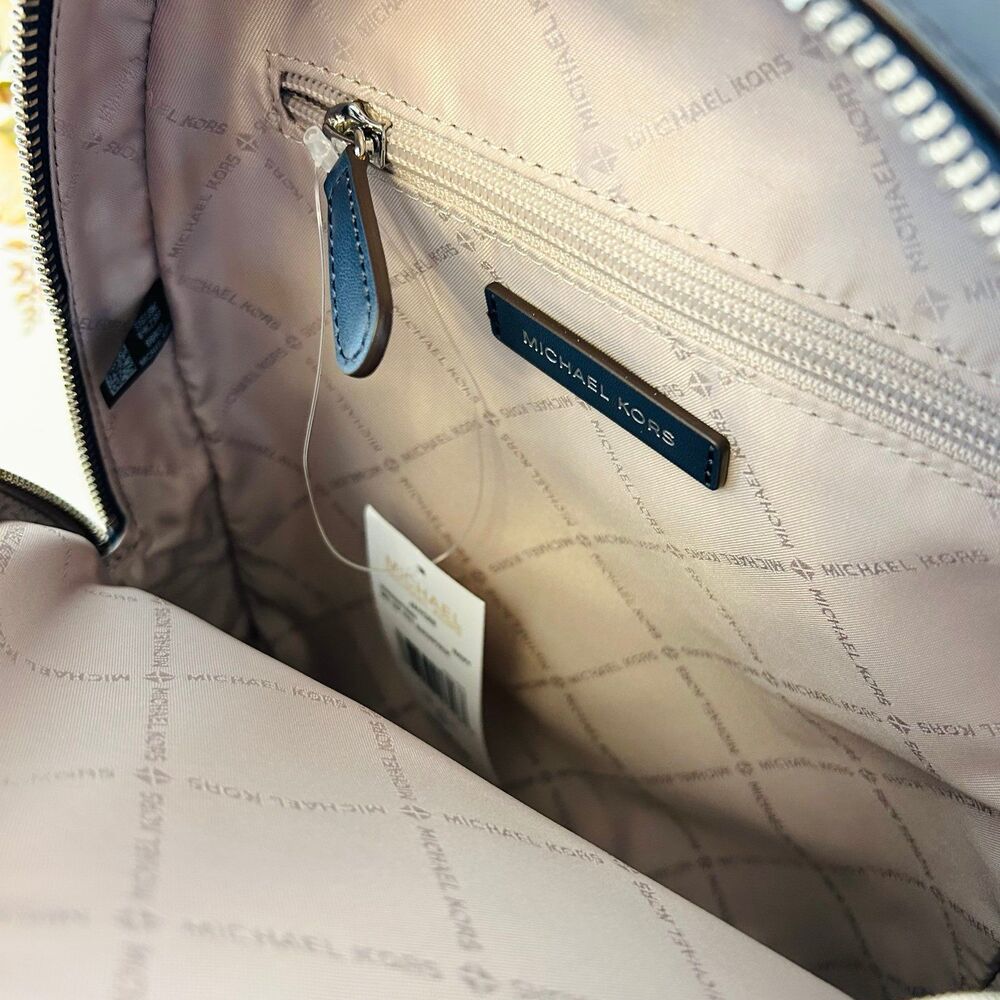Michael Kors Jaycee Medium Ombré Signature Logo Backpack Navy - Picture 6 of 8